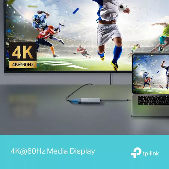 TP-LINK UH5020C USB-C Docking Station με HDMI 4K PD Γκρι
