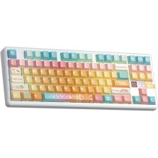 Aula F87 Pro V2 Ασύρματο Gaming Μηχανικό Πληκτρολόγιο Tenkeyless με RGB φωτισμό (Αγγλικό US) Orange Soda