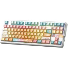 Aula F87 Pro V2 Ασύρματο Gaming Μηχανικό Πληκτρολόγιο Tenkeyless με RGB φωτισμό (Αγγλικό US) Orange Soda