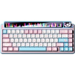 Aula AMG65 Ασύρματο Gaming Μηχανικό Πληκτρολόγιο 65% με Light Feather διακόπτες και RGB φωτισμό (Αγγλικό US) Ροζ