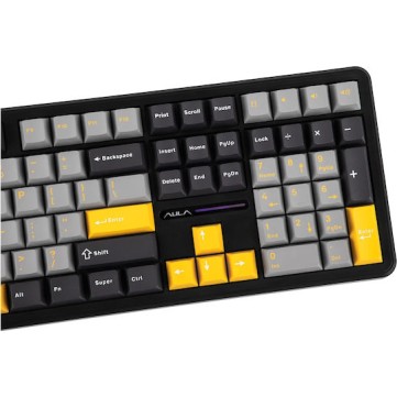 Aula F108 Ασύρματο Gaming Πληκτρολόγιο με Custom διακόπτες και RGB φωτισμό (Αγγλικό US)