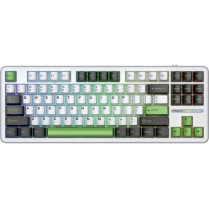 Aula F87 Ασύρματο Gaming Μηχανικό Πληκτρολόγιο Tenkeyless με GrayWood V3 διακόπτες και RGB φωτισμό (Αγγλικό US) Γκρι