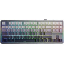 Aula F87 Ασύρματο Gaming Μηχανικό Πληκτρολόγιο με SpaceCrystal διακόπτες και RGB φωτισμό (Αγγλικό US) Γκρι