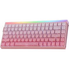 Aula Hero 84 HE Ασύρματο Gaming Μηχανικό Πληκτρολόγιο 75% με RGB φωτισμό (Αγγλικό US) Ροζ