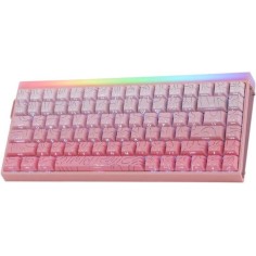 Aula Hero 84 HE Ασύρματο Gaming Μηχανικό Πληκτρολόγιο 75% με RGB φωτισμό (Αγγλικό US) Ροζ