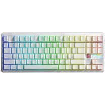 Aula F87 Pro V2 Ασύρματο Gaming Μηχανικό Πληκτρολόγιο Tenkeyless με RGB φωτισμό (Αγγλικό US) Λευκό