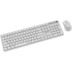 Gembird Silent Key Pro Ασύρματο Σετ Πληκτρολόγιο & Ποντίκι Αγγλικό US Λευκό