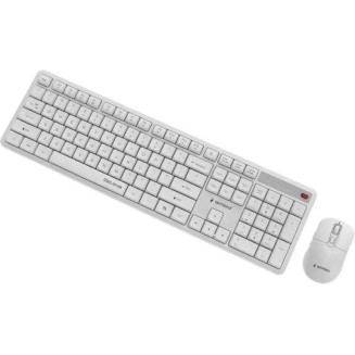 Gembird Silent Key Pro Ασύρματο Σετ Πληκτρολόγιο & Ποντίκι Αγγλικό US Λευκό
