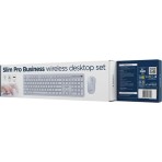 Gembird Slim Pro Ασύρματο Σετ Πληκτρολόγιο & Ποντίκι Αγγλικό US Λευκό