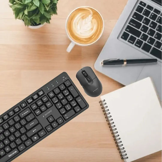Gembird Silent Key Pro Ασύρματο Σετ Πληκτρολόγιο & Ποντίκι Αγγλικό US