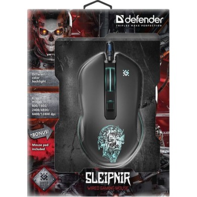 Defender Sleipnir GM-927 RGB Gaming Ποντίκι 12800 DPI Μαύρο