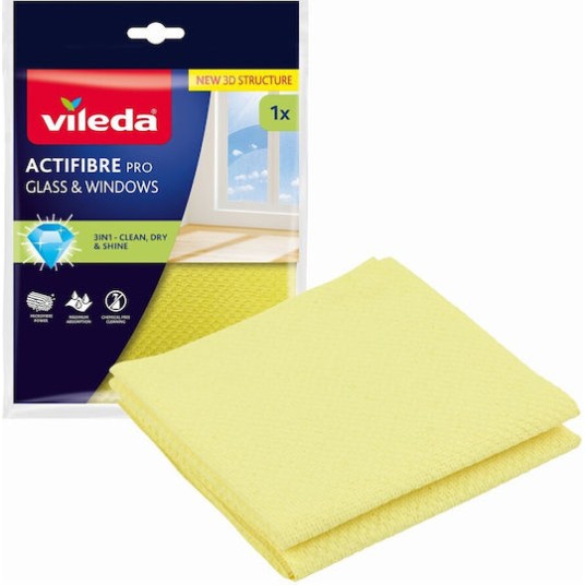 Vileda Actifibre Pro Glass Window Cloth 1 Piece