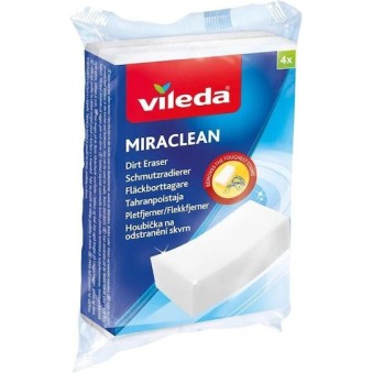 Vileda Miraclean Magic Sponge Σφουγγάρι Miraclean Πακέτο 4 Τεμαχίων