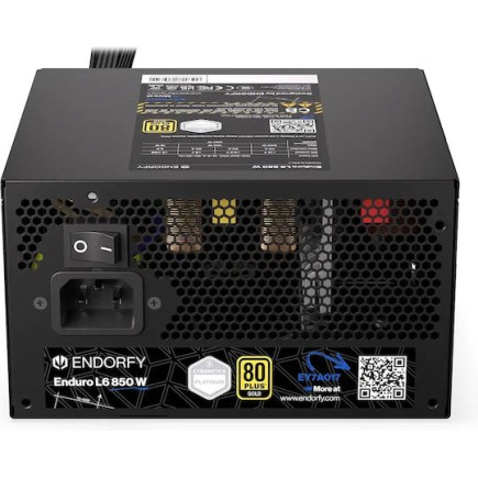 Endorfy Enduro L6 850W Μαύρο Τροφοδοτικό Υπολογιστή Full Wired 80 Plus Gold