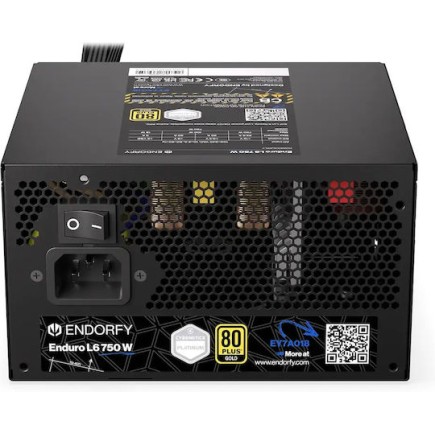 Endorfy Enduro L6 750W Μαύρο Τροφοδοτικό Υπολογιστή Full Wired 80 Plus Gold