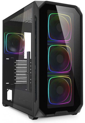 Sharkoon AK5G RGB Gaming Midi Tower Κουτί Υπολογιστή με Πλαϊνό Παράθυρο Μαύρο