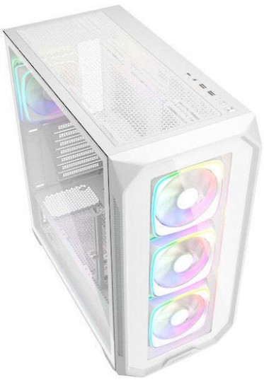 Sharkoon AK5G RGB Gaming Midi Tower Κουτί Υπολογιστή με Πλαϊνό Παράθυρο Λευκό