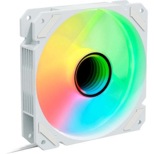 Sharkoon Shark Mirror Case Fan 120mm με ARGB Φωτισμό και Σύνδεση 4-Pin PWM Λευκό