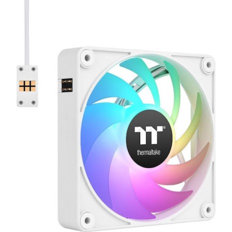 Thermaltake CT120 EX Case Fan με ARGB Φωτισμό και Σύνδεση 3-Pin / 4-Pin PWM 3τμχ Λευκό