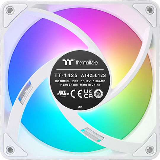 Thermaltake CT140 EX Reverse Case Fan με ARGB Φωτισμό και Σύνδεση 3-Pin / 4-Pin PWM 3τμχ Λευκό
