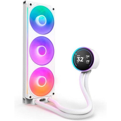 NZXT Kraken Elite 360 RGB Υδρόψυξη Επεξεργαστή Τριπλού Ανεμιστήρα 120mm για Socket AM4/AM5/1700/1200/115x Λευκή