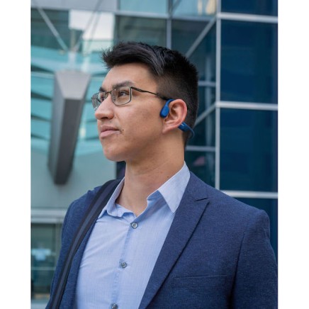 Shokz OpenRun Bone Conduction Bluetooth Handsfree Ακουστικά με Αντοχή στον Ιδρώτα Μπλε