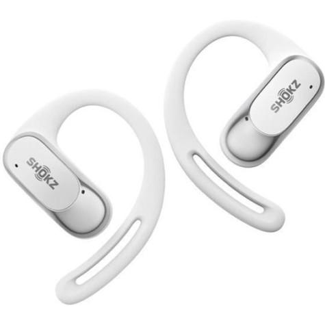Shokz OpenFit Air Open Ear Bluetooth Handsfree Ακουστικά με Αντοχή στον Ιδρώτα και Θήκη Φόρτισης Λευκά