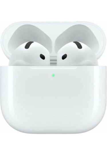 Apple AirPods 4 Earbud Bluetooth Handsfree Ακουστικά με Αντοχή στον Ιδρώτα και Θήκη Φόρτισης Λευκά