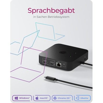Icy Box USB-C Docking Station με HDMI 4K PD Ethernet και σύνδεση 3 Οθονών Μαύρο (IB-DK4090-C)