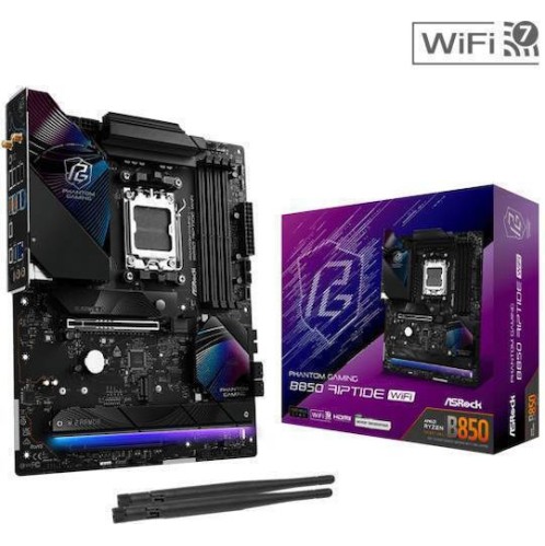 ASRock PHANTOM GAMING B850 Riptide WiFi Motherboard ATX με AMD AM5 Socket 90-MXBQT0-A0UAYZ
