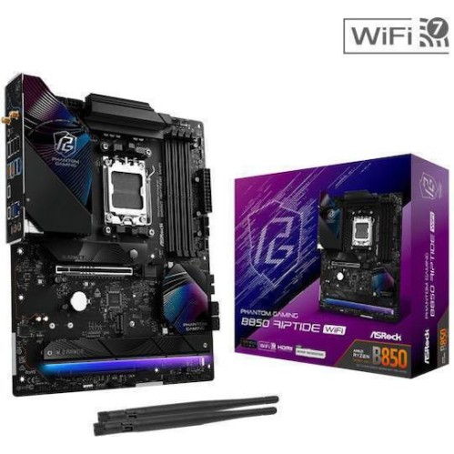 ASRock PHANTOM GAMING B850 Riptide WiFi Motherboard ATX με AMD AM5 Socket 90-MXBQT0-A0UAYZ