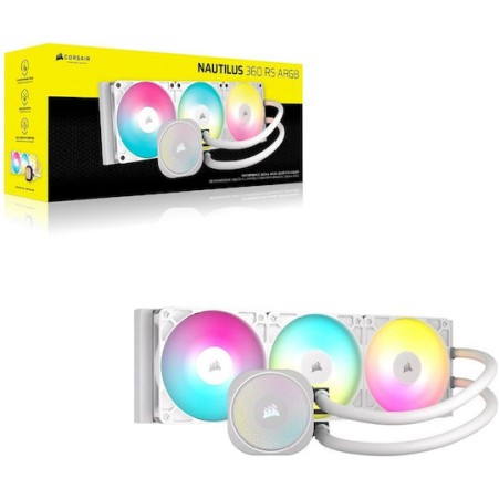 Corsair Nautilus 360 RS Υδρόψυξη Επεξεργαστή Τριπλού Ανεμιστήρα 120mm για Socket AM4/AM5/1700 με ARGB Φωτισμό Λευκή