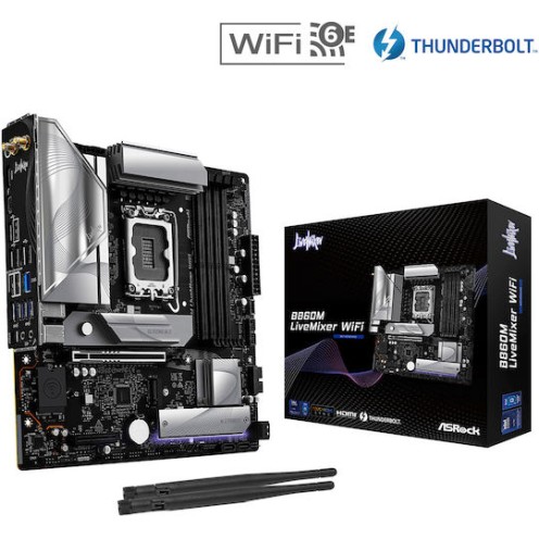 ASRock B860M LiveMixer WiFi Motherboard Micro ATX με Intel 1851 Socket 90-MXBRT-A0UAYZ
