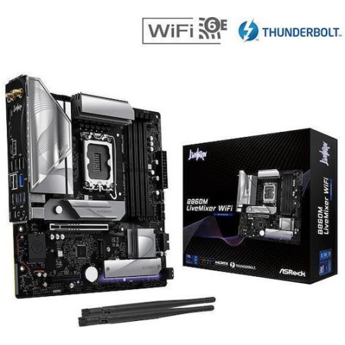 ASRock B860M LiveMixer WiFi Motherboard Micro ATX με Intel 1851 Socket 90-MXBRT-A0UAYZ