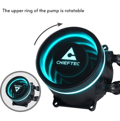 Chieftec Iceberg 240 Dark Υδρόψυξη Επεξεργαστή Διπλού Ανεμιστήρα 120mm για Socket AM4/AM5/1700/1200/115x