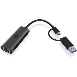 Icy Box IB-LAN301-C3 USB-C Αντάπτορας Δικτύου για Ενσύρματη σύνδεση Ethernet