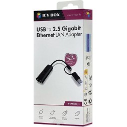 Icy Box IB-LAN301-C3 USB-C Αντάπτορας Δικτύου για Ενσύρματη σύνδεση Ethernet