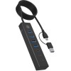 Icy Box USB 3.2 Hub 7 Θυρών με σύνδεση USB-A / USB-C