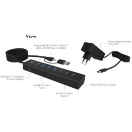 Icy Box USB 3.2 Hub 7 Θυρών με σύνδεση USB-A / USB-C