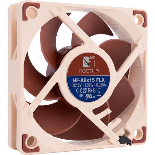 Noctua NF-A6x15 FLX Case Fan 60mm με Σύνδεση 3-Pin Καφέ