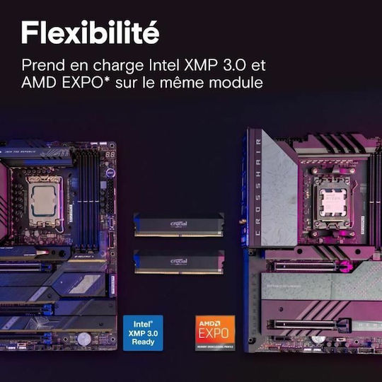 Crucial Pro DDR5 32GB RAM με 2x16GB Modules και Ταχύτητα 6400 για Desktop