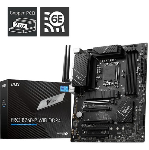 MSI Pro B760-P WIFI DDR4 Motherboard ATX με Intel 1700 Socket 7D98-001R