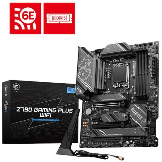 MSI Z790 Gaming Plus Wi-Fi Motherboard ATX με Intel 1700 Socket 7E06-026R 801-7E06-023