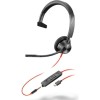 Poly Blackwire 3315 On Ear Multimedia Ακουστικά με μικρόφωνο και σύνδεση 3.5mm Jack / USB-C