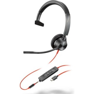 Poly Blackwire 3315 On Ear Multimedia Ακουστικά με μικρόφωνο και σύνδεση 3.5mm Jack / USB-C