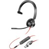Poly Blackwire 3315 On Ear Multimedia Ακουστικά με μικρόφωνο και σύνδεση 3.5mm Jack / USB-C
