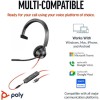 Poly Blackwire 3315 On Ear Multimedia Ακουστικά με μικρόφωνο και σύνδεση 3.5mm Jack / USB-C