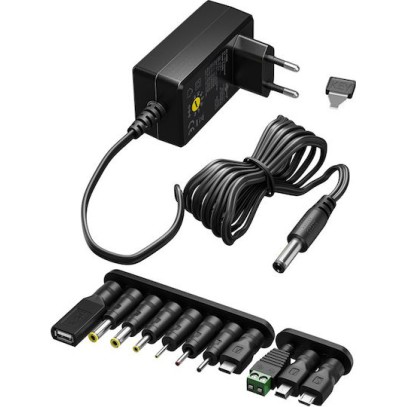 Goobay Ρυθμιζόμενο Universal Τροφοδοτικό 5 2.4A 12W με σετ βυσμάτων (74436)
