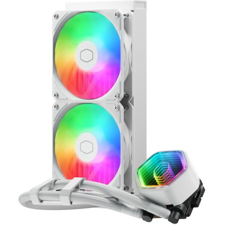 CoolerMaster MasterLiquid 240 Core II Υδρόψυξη Επεξεργαστή Διπλού Ανεμιστήρα 120mm για Socket 1700/1200/115x με ARGB Φωτισμό Λευκή