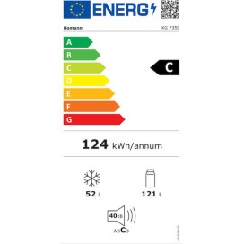 Bomann Ψυγειοκαταψύκτης 173lt Υ142.5xΠ49.5xΒ56εκ. Γκρι KG 7359